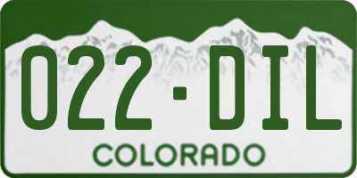 CO license plate 022DIL