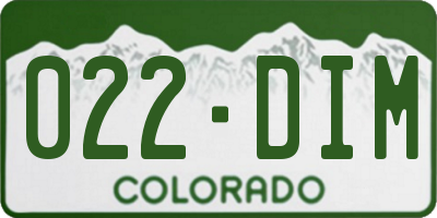 CO license plate 022DIM