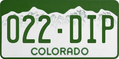 CO license plate 022DIP