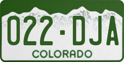 CO license plate 022DJA