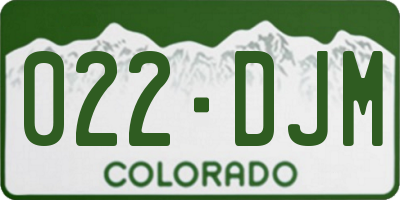 CO license plate 022DJM