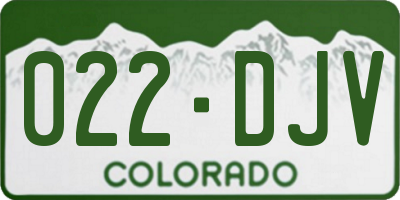 CO license plate 022DJV
