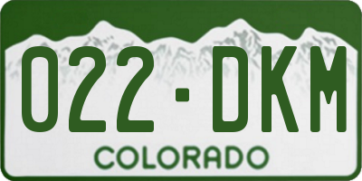 CO license plate 022DKM
