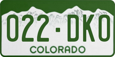 CO license plate 022DKO