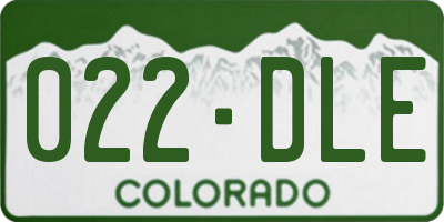 CO license plate 022DLE