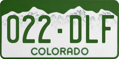 CO license plate 022DLF