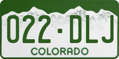 CO license plate 022DLJ