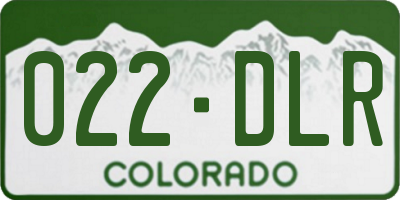 CO license plate 022DLR