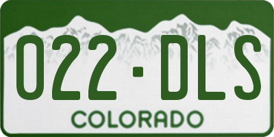 CO license plate 022DLS