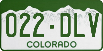 CO license plate 022DLV