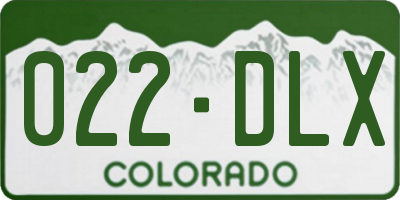 CO license plate 022DLX