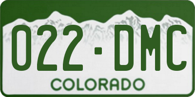 CO license plate 022DMC