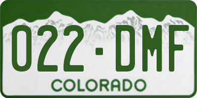 CO license plate 022DMF