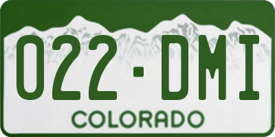 CO license plate 022DMI
