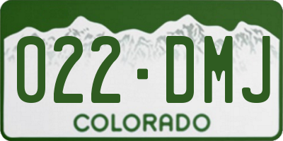 CO license plate 022DMJ