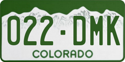 CO license plate 022DMK