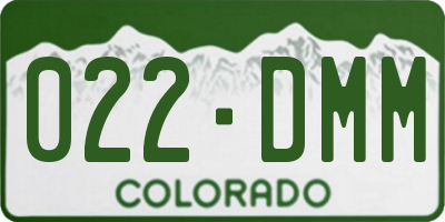 CO license plate 022DMM