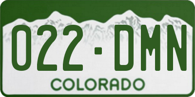 CO license plate 022DMN