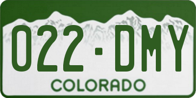 CO license plate 022DMY