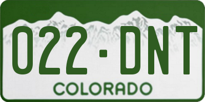 CO license plate 022DNT