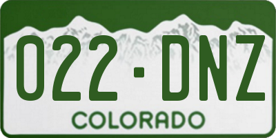 CO license plate 022DNZ