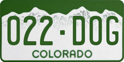 CO license plate 022DOG