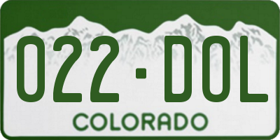 CO license plate 022DOL