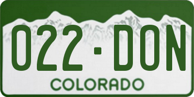 CO license plate 022DON