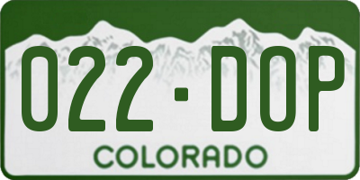 CO license plate 022DOP