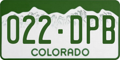 CO license plate 022DPB