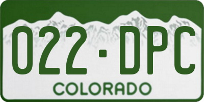 CO license plate 022DPC
