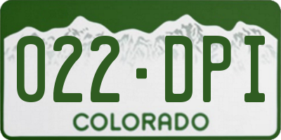 CO license plate 022DPI