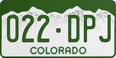CO license plate 022DPJ