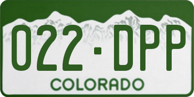 CO license plate 022DPP