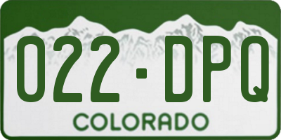 CO license plate 022DPQ