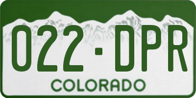 CO license plate 022DPR