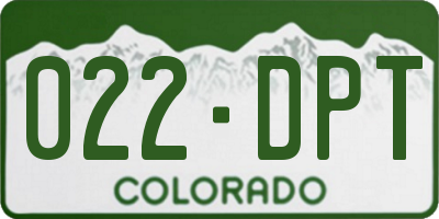 CO license plate 022DPT