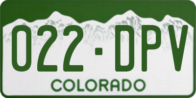 CO license plate 022DPV