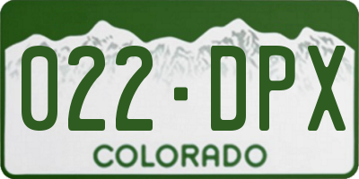 CO license plate 022DPX