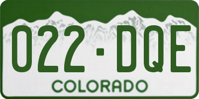 CO license plate 022DQE