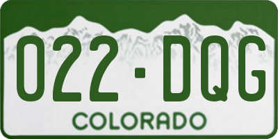 CO license plate 022DQG