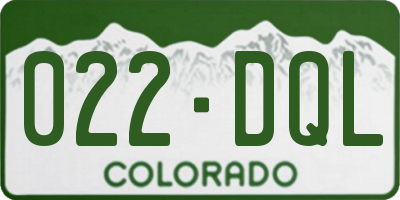 CO license plate 022DQL