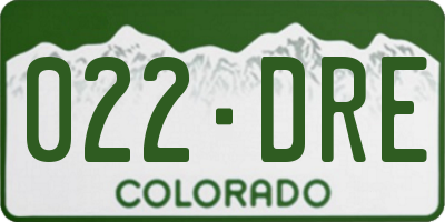 CO license plate 022DRE