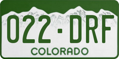 CO license plate 022DRF