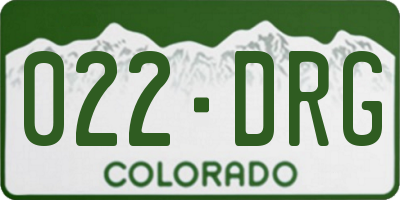 CO license plate 022DRG