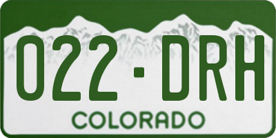 CO license plate 022DRH