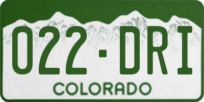 CO license plate 022DRI