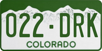 CO license plate 022DRK