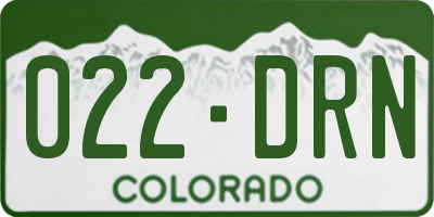 CO license plate 022DRN