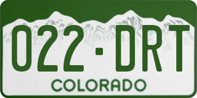 CO license plate 022DRT